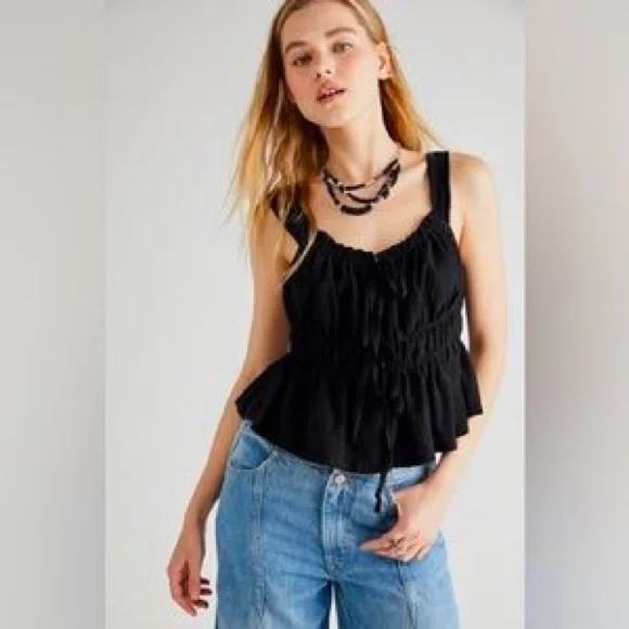 Free People Lilliana Top Black - Picture 2 of 6
